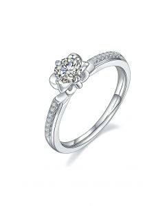 Floral Shape Moissanite Diamond Ring