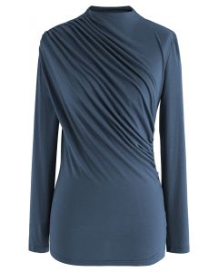 Ruched Long Sleeves Top in Teal