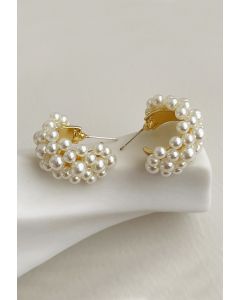 C-Shape Full Pearl Earrings