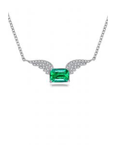 Wings Decor Emerald Gem Necklace