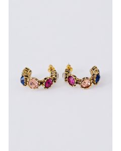 Vintage Multicolor Gemstone Earrings