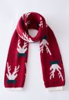 Christmas Vibe Elk Antler Knit Scarf