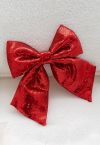 Full Sequins Bowknot Christmas Ornament in Red