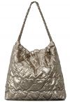 Heart Quilted Casual Tote Bag in Gold