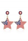 American Flag Star Earrings