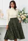 Power in Plaid A-Line Midi Skirt