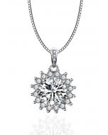 Blooming Floral Halo Moissanite Diamond Necklace