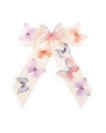 Vivid Butterfly Satin Bowknot Hair Clip in Cream