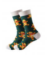 Christmas Vibe Jacquard Crew Socks in Emerald