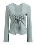 Knotted Front Two-Piece Top in Mint