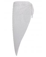 Pearl Mesh Self-Tie Sarong in White