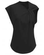 Sweetie Knot Sleeveless Top in Black