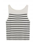 Black Stripe Knit Tank Top