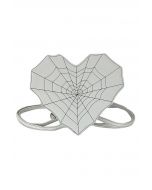 Spider Web Print Heart Backpack in Silver