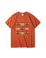 Wickedly Cute Pumpkin Bow Pattern T-Shirt