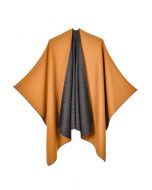 Reversible Charm Open-Front Poncho in Pumpkin