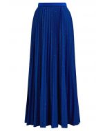 Twinkling Night Pleated Maxi Skirt in Indigo