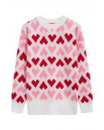 Endless Love Crew Neck Knit Sweater in White