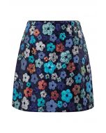 Colorful Floral Sequin Mini Bud Skirt