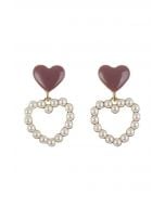 Double Hearts Drop Earrings